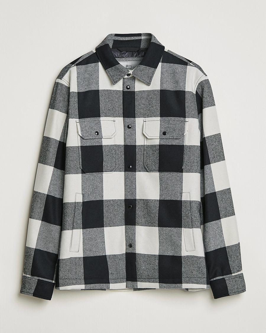 Heren | Overhemden | Woolrich | Alaskan Wool Padded Overshirt White Buffalo
