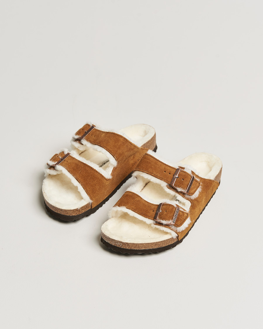 Heren | Sandalen slides | BIRKENSTOCK | Arizona Classic Footbed Shearling Mink Suede