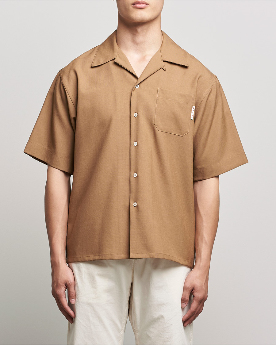 Heren | Overhemden | Marni | Tropical Wool Bowling Shirt Beige