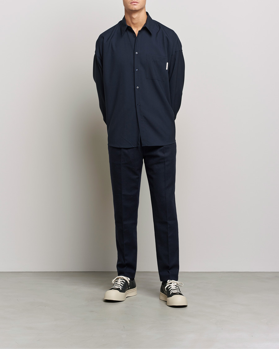 Heren | Overhemden | Marni | Tropical Wool Oversize Shirt Blublack