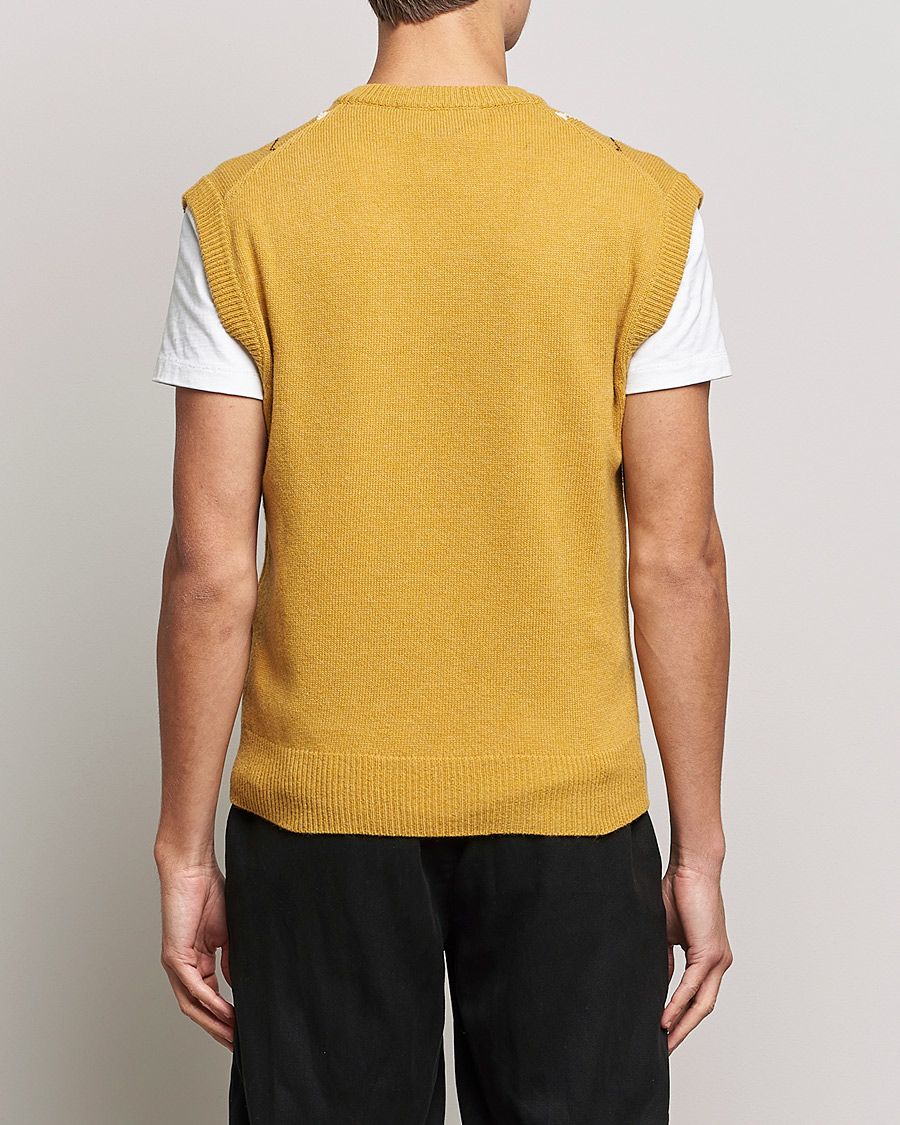 Heren | Truien | Marni | Shetland Argyle Knit Vest White/Yellow