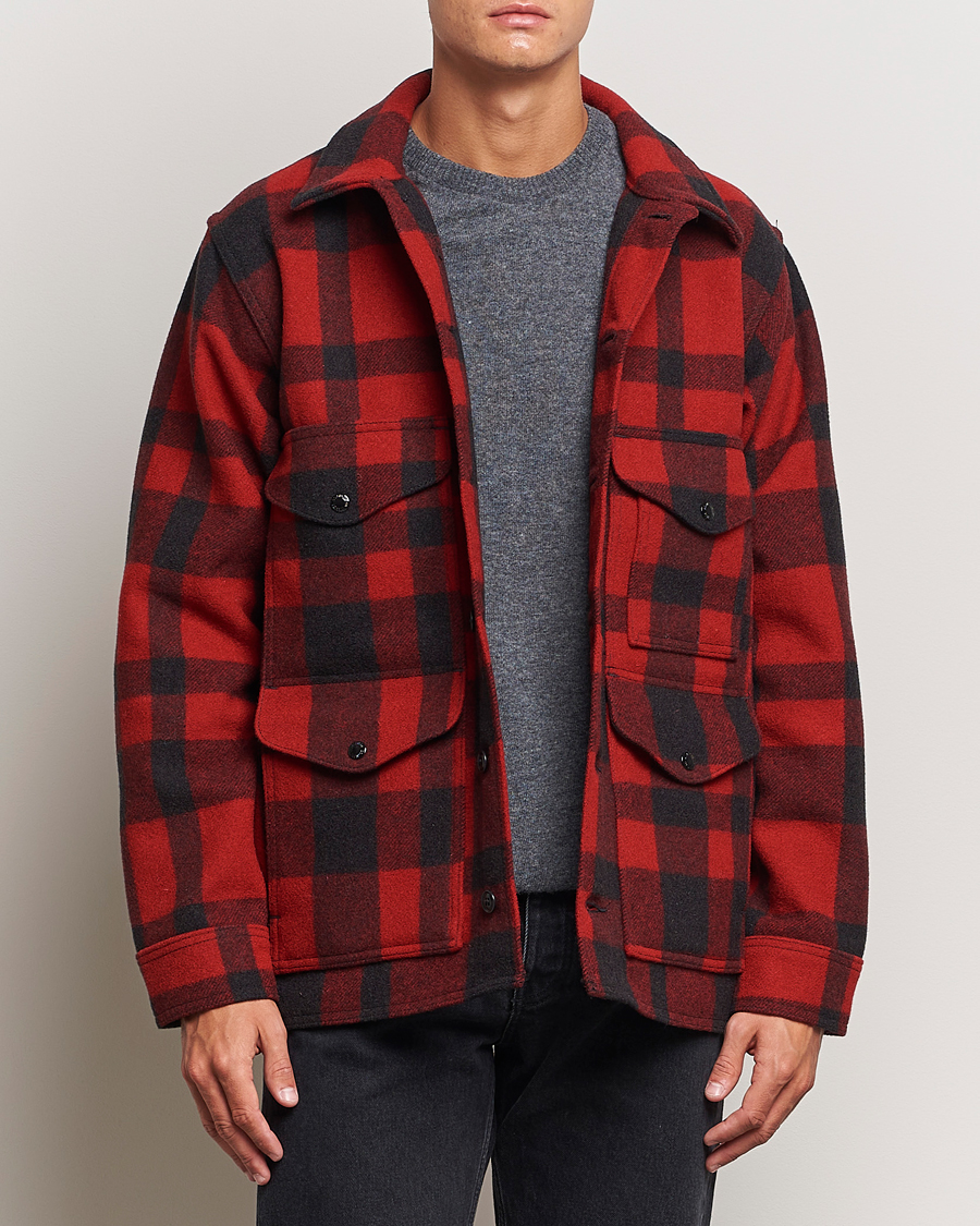 Heren | Jassen | Filson | Mackinaw Wool Cruiser Red/Black Plaid