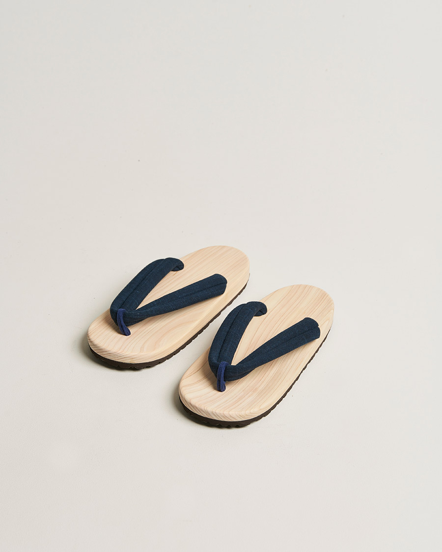 Heren | Sandalen slides | Beams Japan | Wooden Geta Sandals Navy