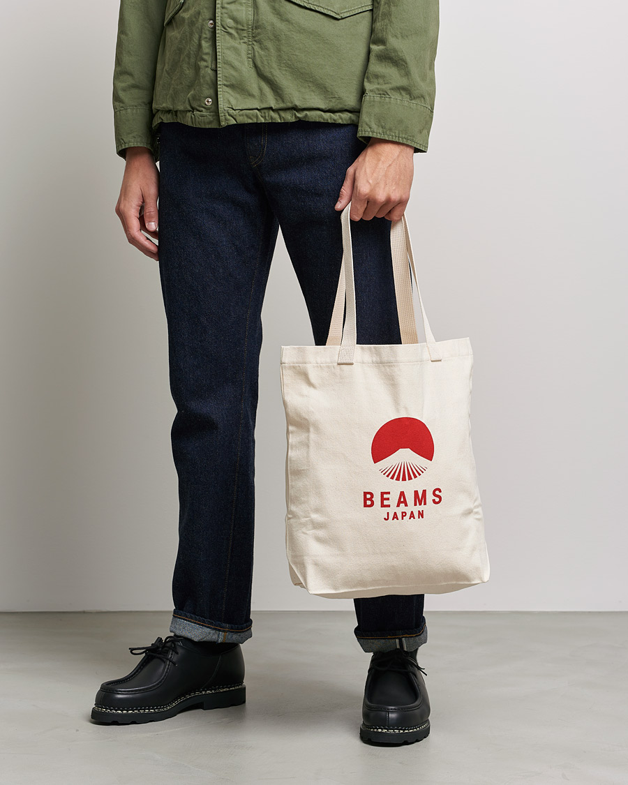 Heren | Draagtassen | Beams Japan | x Evergreen Works Tote Bag White/Red