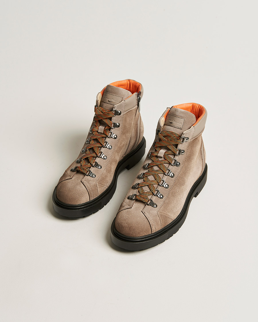 Heren | Santoni Winter Boot Beige Suede | Santoni | Winter Boot Beige Suede
