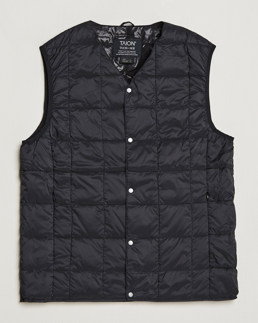 Heren | Jassen | TAION | V-Neck Lightweight Down Vest Black