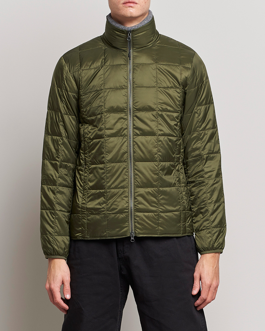 Heren | Jassen | TAION | High Neck Full Zip Lightweight Down Jacket Dark Olive