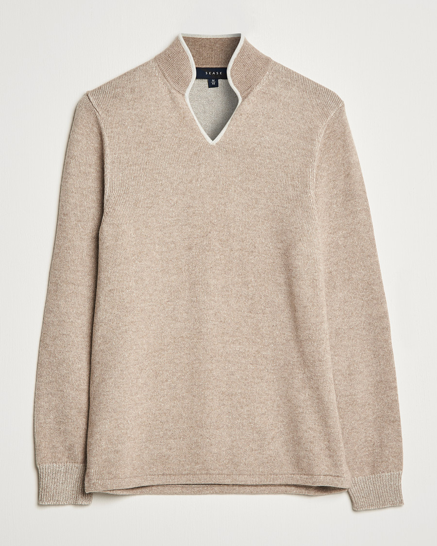 Heren | Truien | SEASE | Ellen Cashmere Pullover Beige