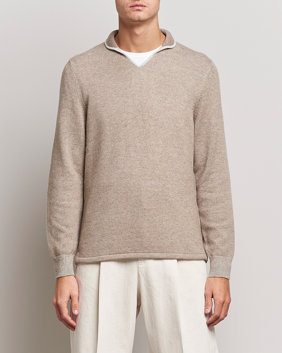 Heren | Truien | SEASE | Ellen Cashmere Pullover Beige