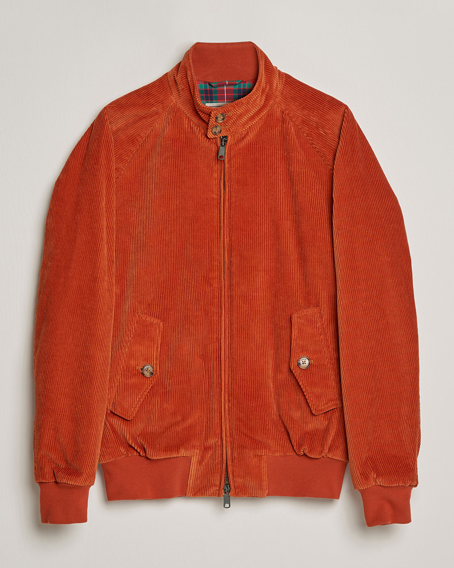 Heren | Jassen | Baracuta | G9 Padded Corduroy Harrington Jacket Dark Orange