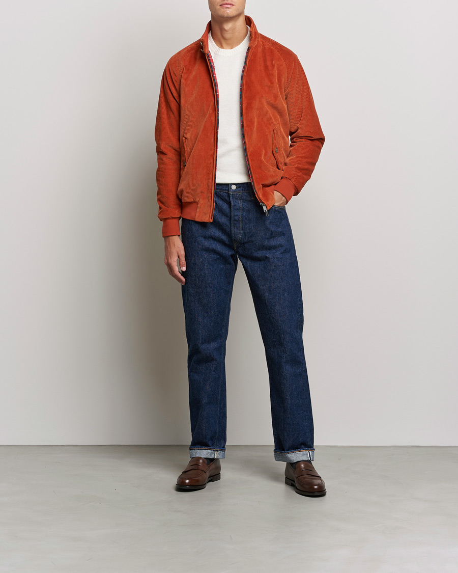 Heren | Jassen | Baracuta | G9 Padded Corduroy Harrington Jacket Dark Orange