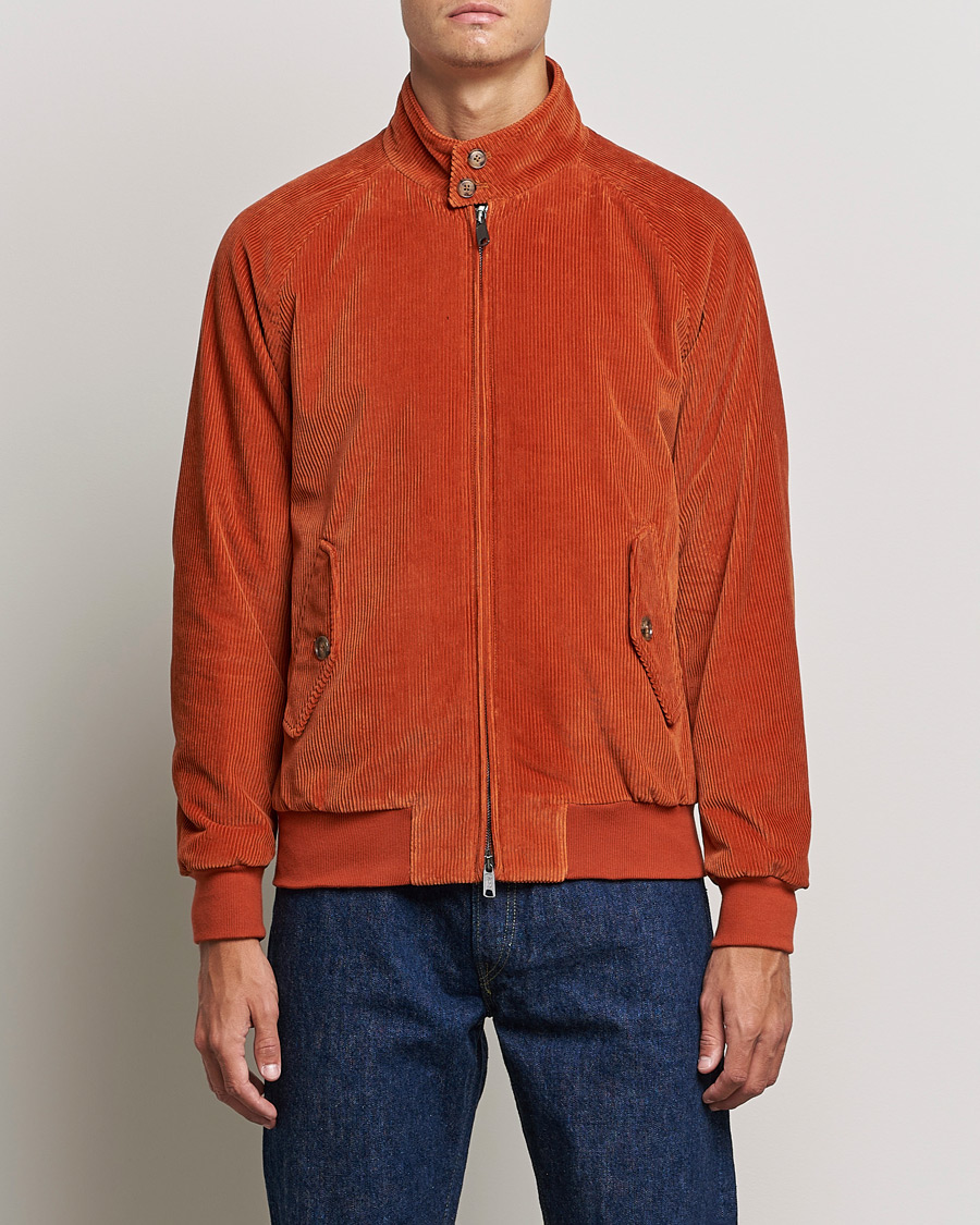 Heren | Jassen | Baracuta | G9 Padded Corduroy Harrington Jacket Dark Orange