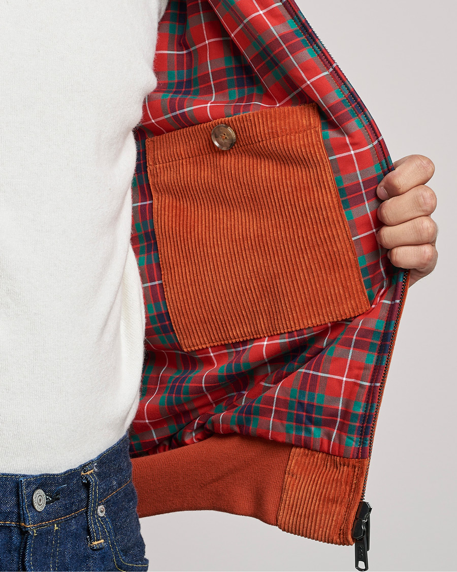 Heren | Jassen | Baracuta | G9 Padded Corduroy Harrington Jacket Dark Orange