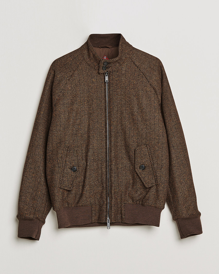 Heren | Jassen | Baracuta | G9 Herringbone Wool Jacket Brown
