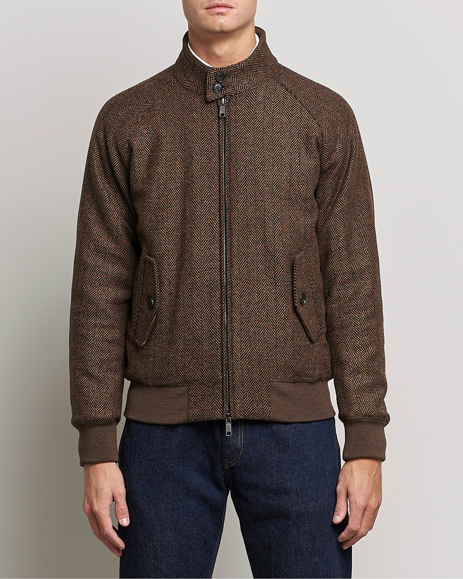 Heren | Jassen | Baracuta | G9 Herringbone Wool Jacket Brown