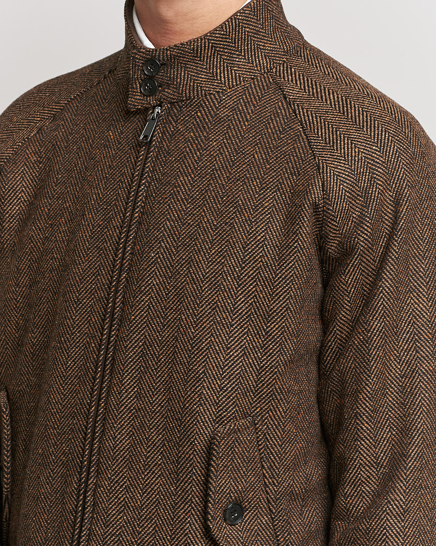 Heren | Jassen | Baracuta | G9 Herringbone Wool Jacket Brown