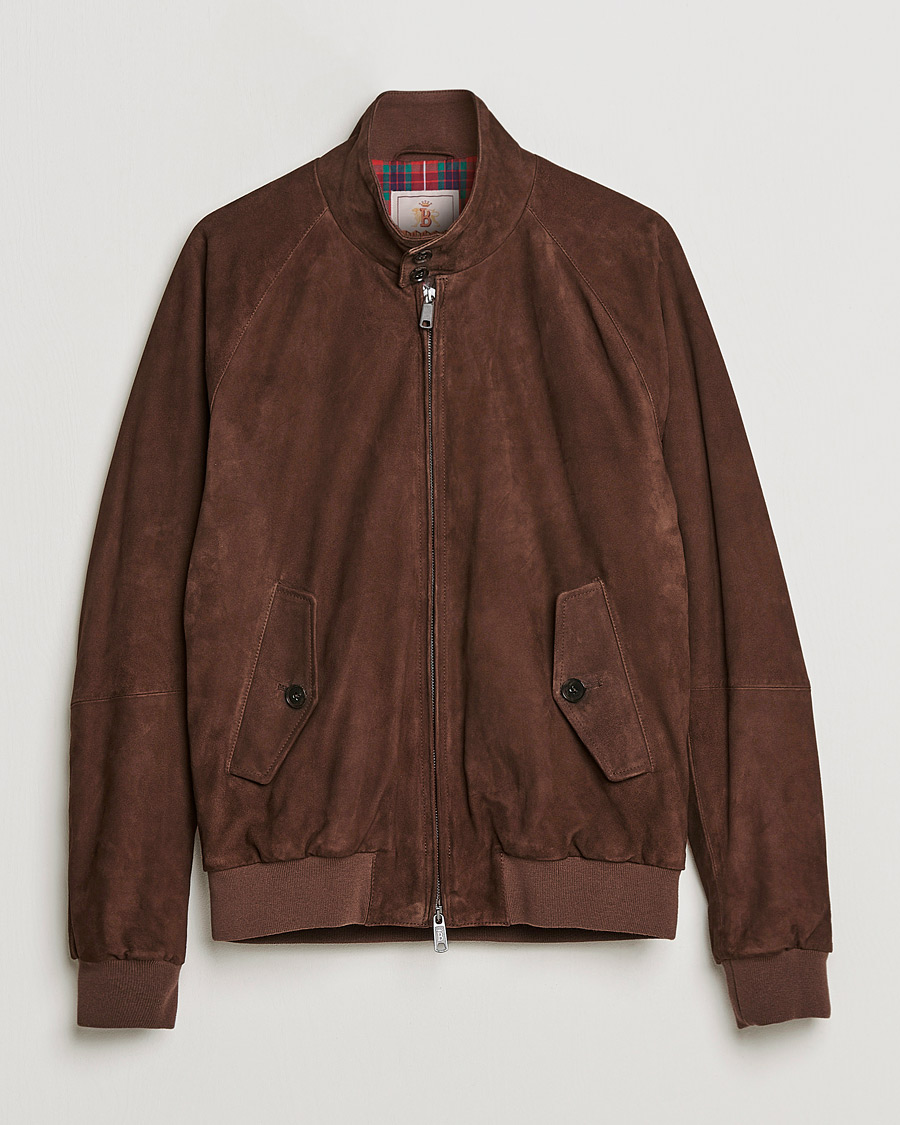 Heren | Jassen | Baracuta | G9 Winter Suede Harrington Jacket Chocolate