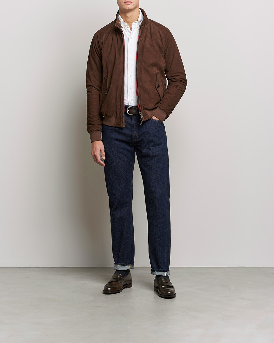Heren | Jassen | Baracuta | G9 Winter Suede Harrington Jacket Chocolate