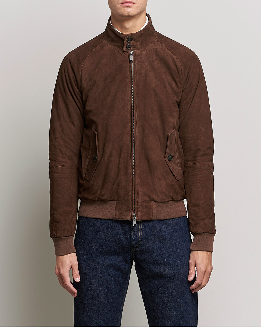 Heren | Jassen | Baracuta | G9 Winter Suede Harrington Jacket Chocolate