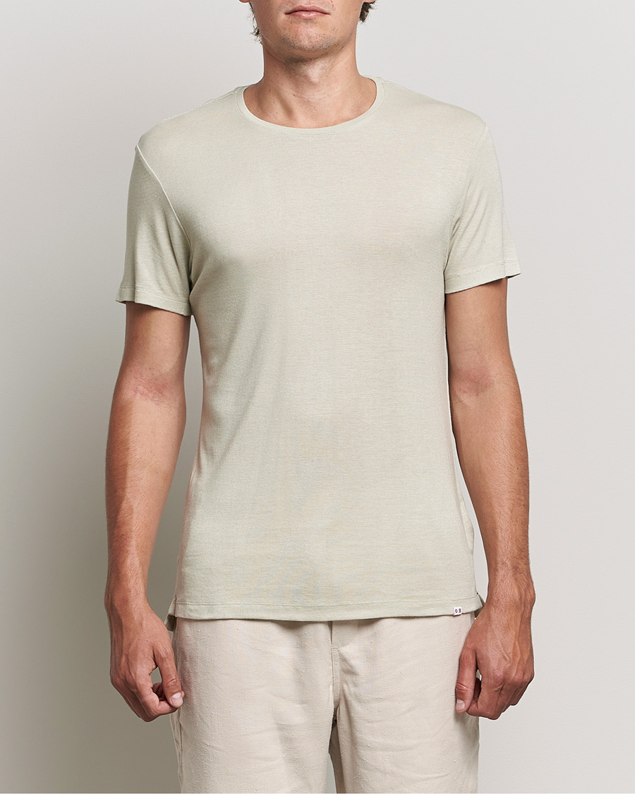 Heren | T-shirts | Orlebar Brown | OB Classic Modal/Cashmere T-Shirt Parched Green