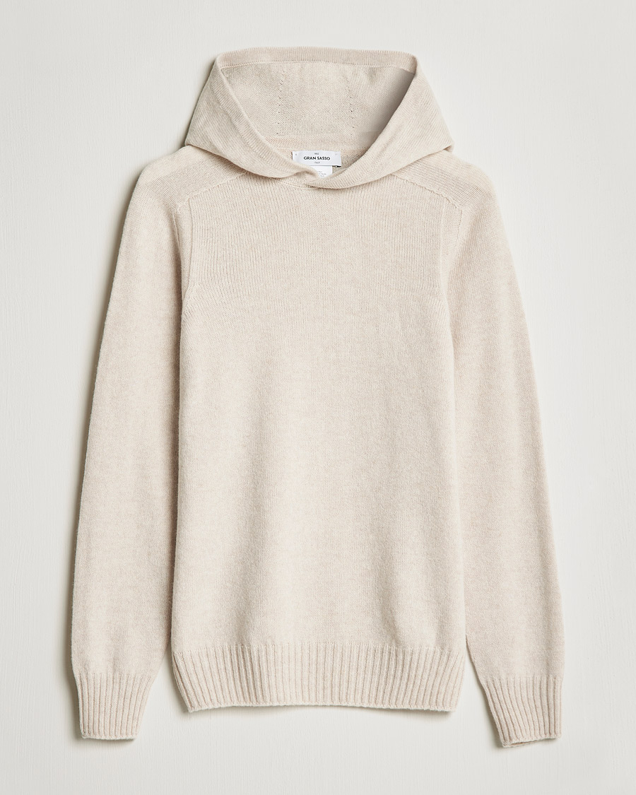 Heren | Truien | Gran Sasso | Wool Hoodie Cream