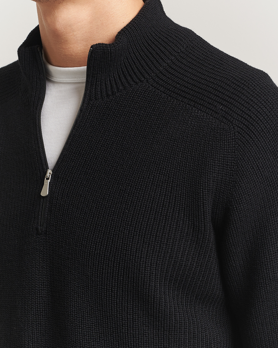 Heren | Truien | Gran Sasso | Rainwool Half Zip Black