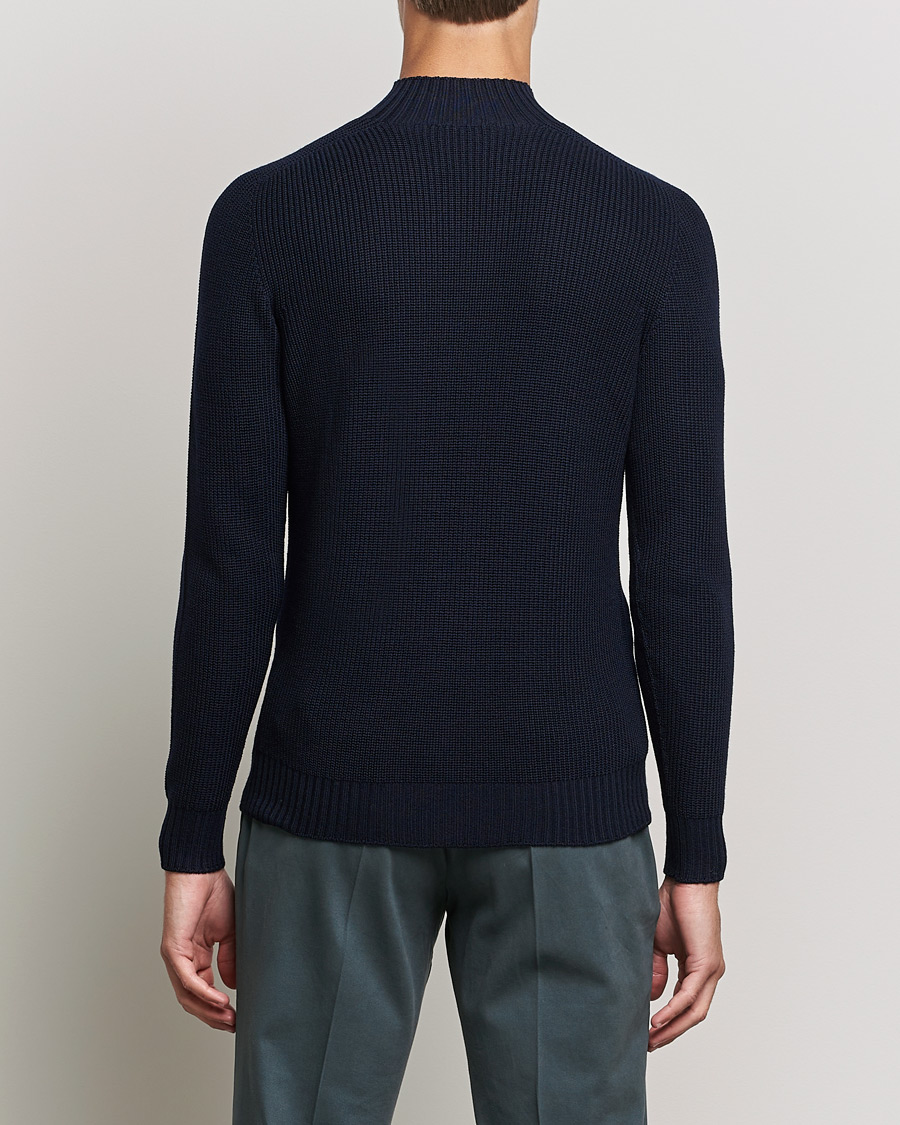 Heren | Truien | Gran Sasso | Rainwool Mock Neck Navy