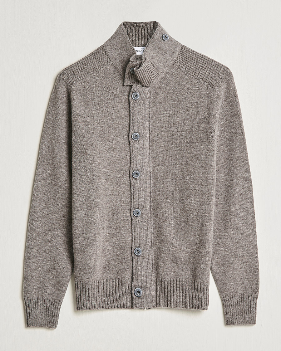 Heren | Truien | Gran Sasso | Heavy Wool Cardigan Light Brown