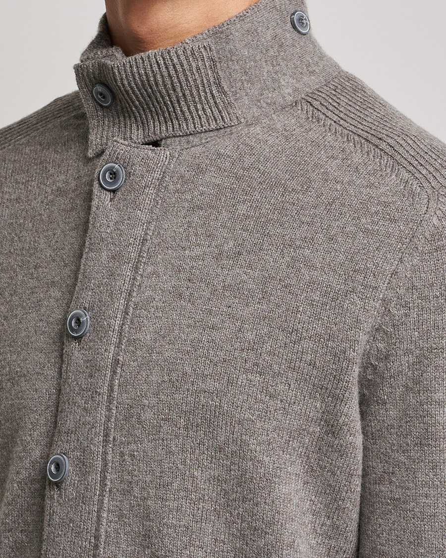 Heren | Truien | Gran Sasso | Heavy Wool Cardigan Light Brown