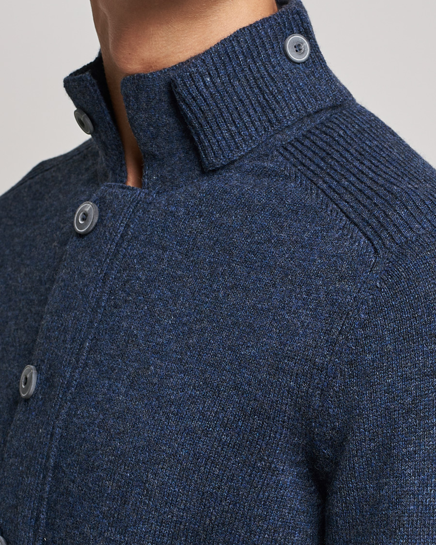 Heren | Truien | Gran Sasso | Heavy Wool Cardigan Navy
