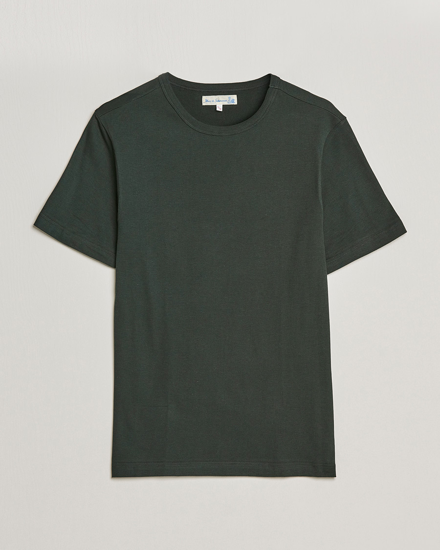 Heren | T-shirts | Merz b. Schwanen | Relaxed Loopwheeled Sturdy Tee Forest