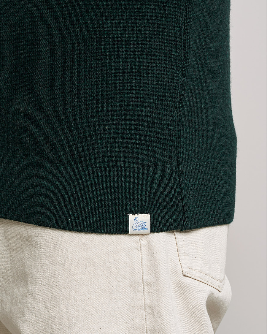 Heren | Truien | Merz b. Schwanen | Merino Wool Half Zip Forest