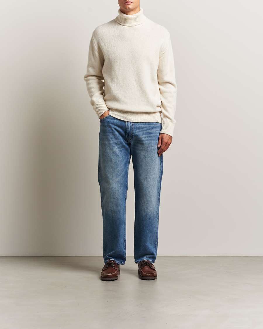 Heren | Truien | Merz b. Schwanen | Merino/Cashmere Knitted Turtleneck Nature