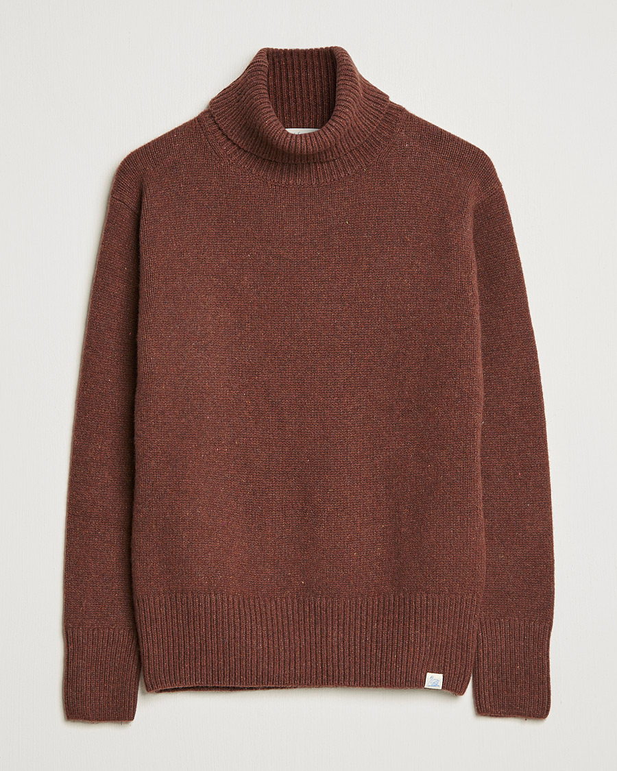 Heren | Truien | Merz b. Schwanen | Cashmere/Merino Rollneck Chestnut