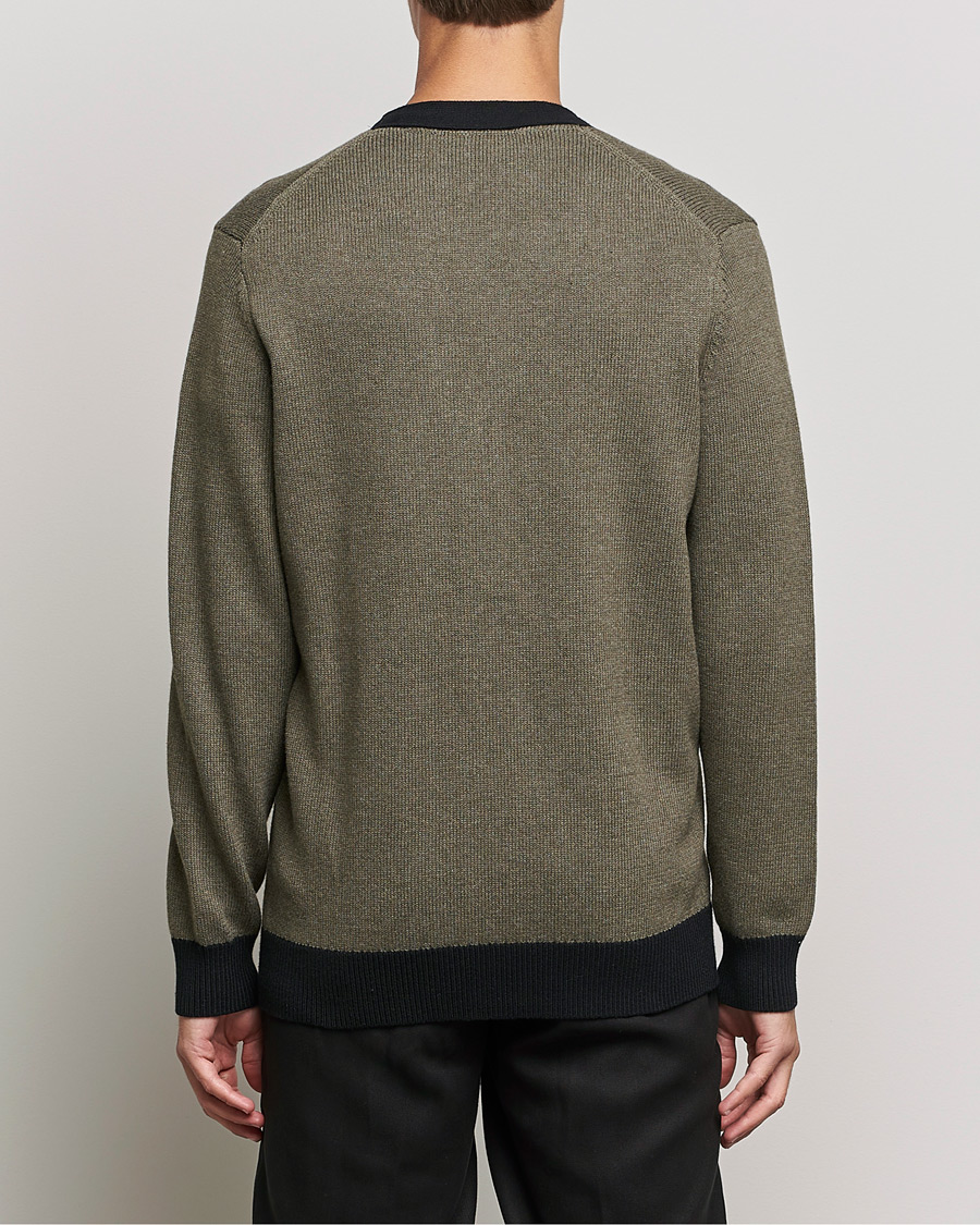 Heren | Truien | Lyle & Scott | Block Marl Cardigan Olive Marl