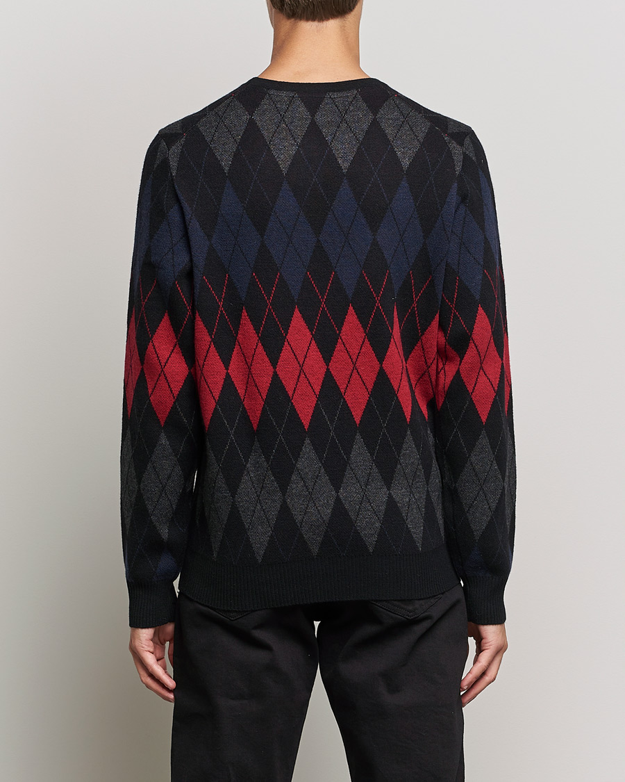 Heren | Truien | Lyle & Scott | British Argyle Crew Neck Black