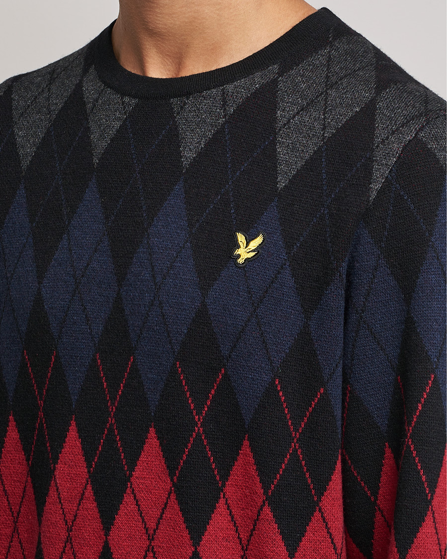 Heren | Truien | Lyle & Scott | British Argyle Crew Neck Black