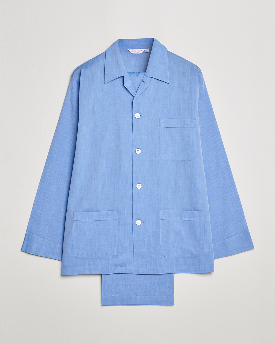 Heren | Derek Rose Cotton Pyjama Set Blue | Derek Rose | Cotton Pyjama Set Blue