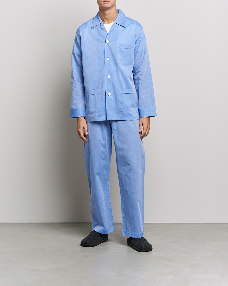 Heren | Derek Rose Cotton Pyjama Set Blue | Derek Rose | Cotton Pyjama Set Blue