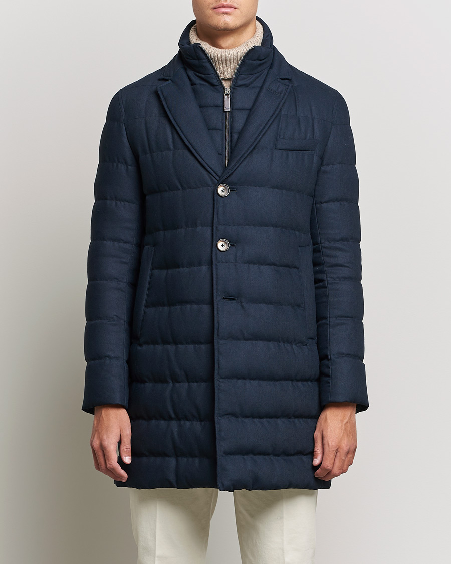 Heren | Jassen | Herno | Flannel Down Coat Navy
