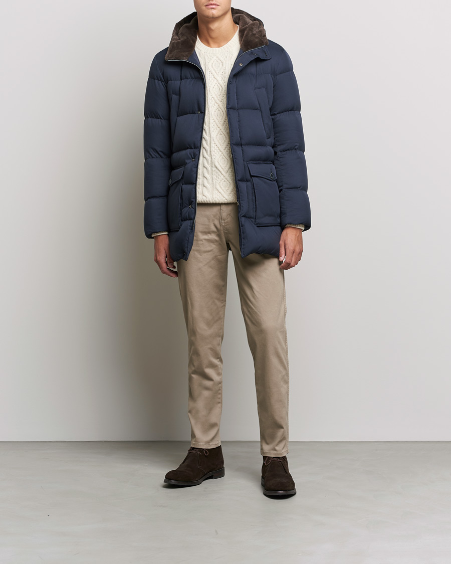 Heren | Jassen | Herno | Faux Fur Down Parka Navy