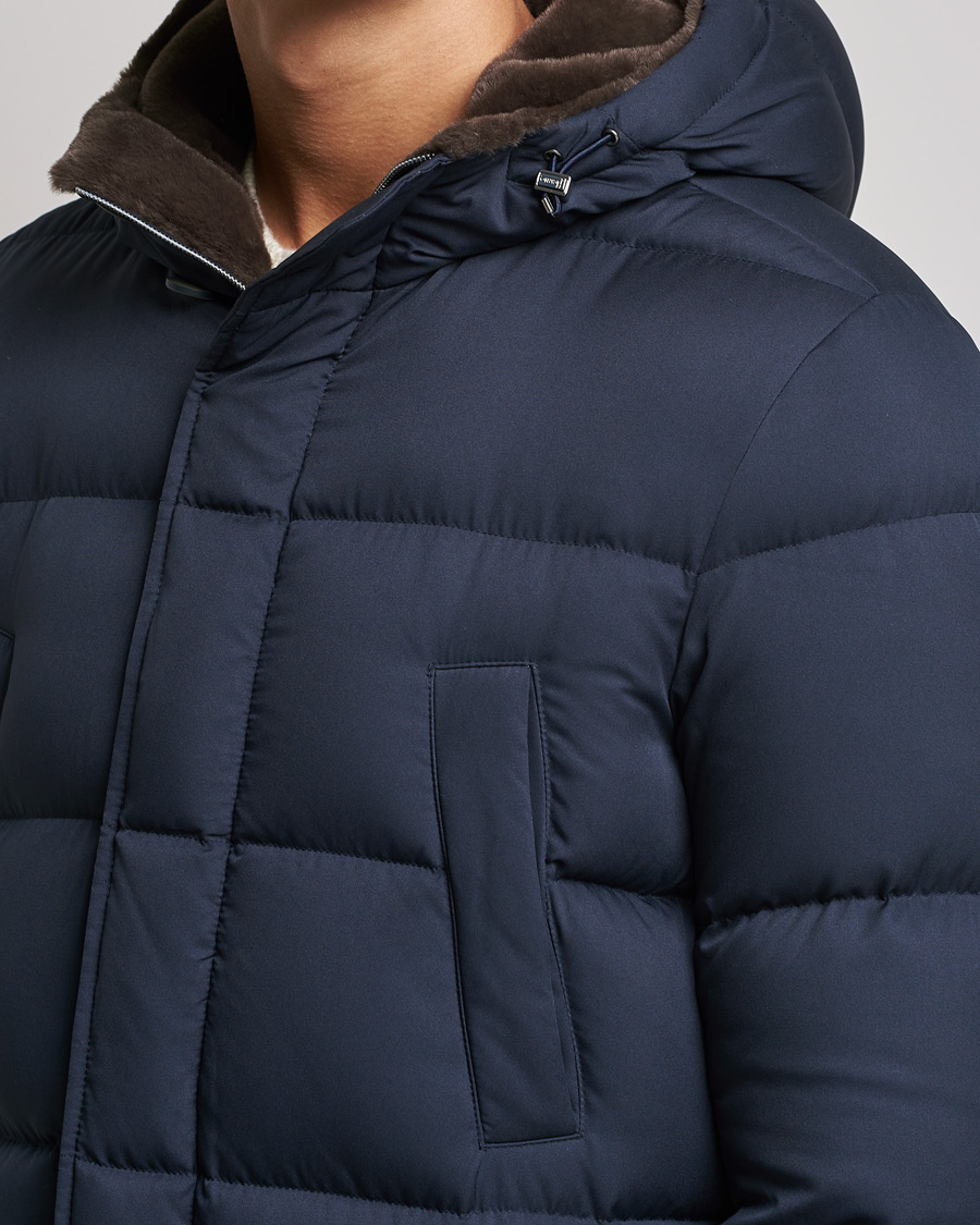 Heren | Jassen | Herno | Faux Fur Down Parka Navy
