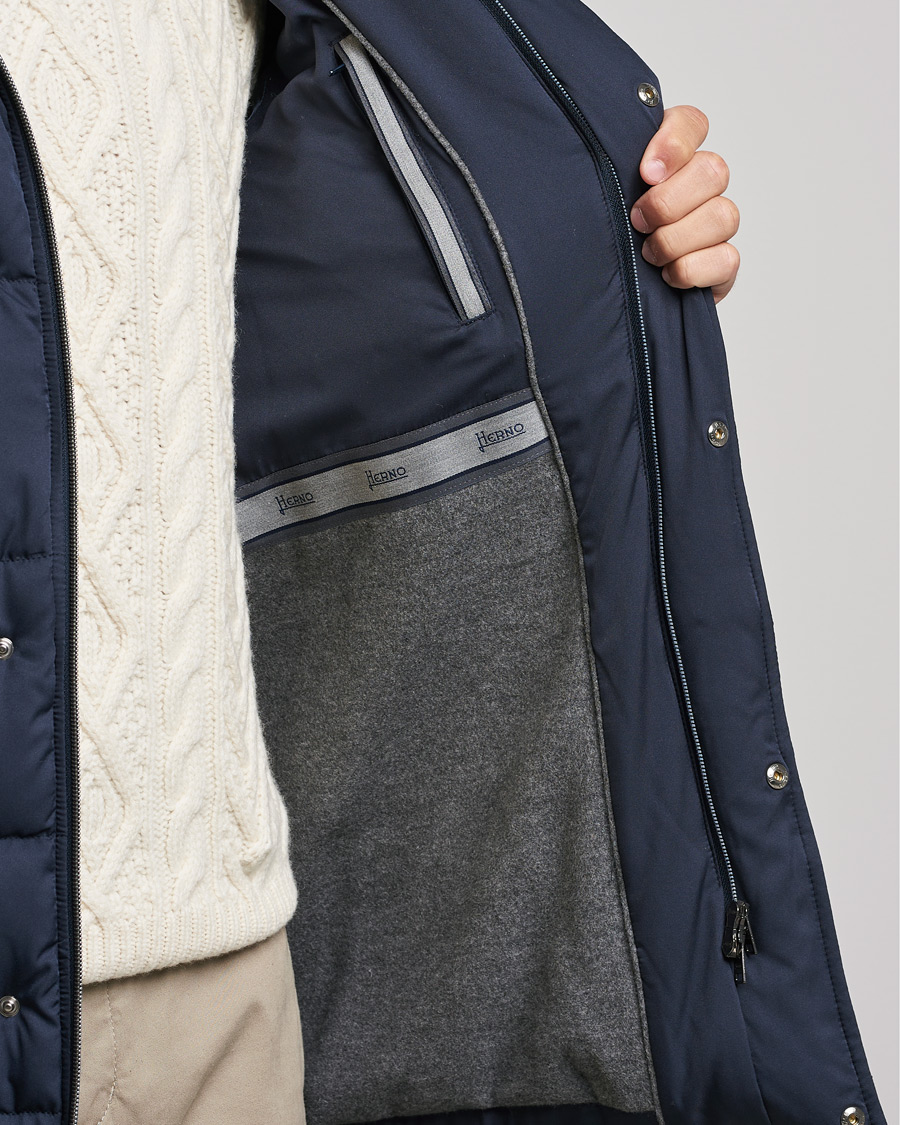 Heren | Jassen | Herno | Faux Fur Down Parka Navy