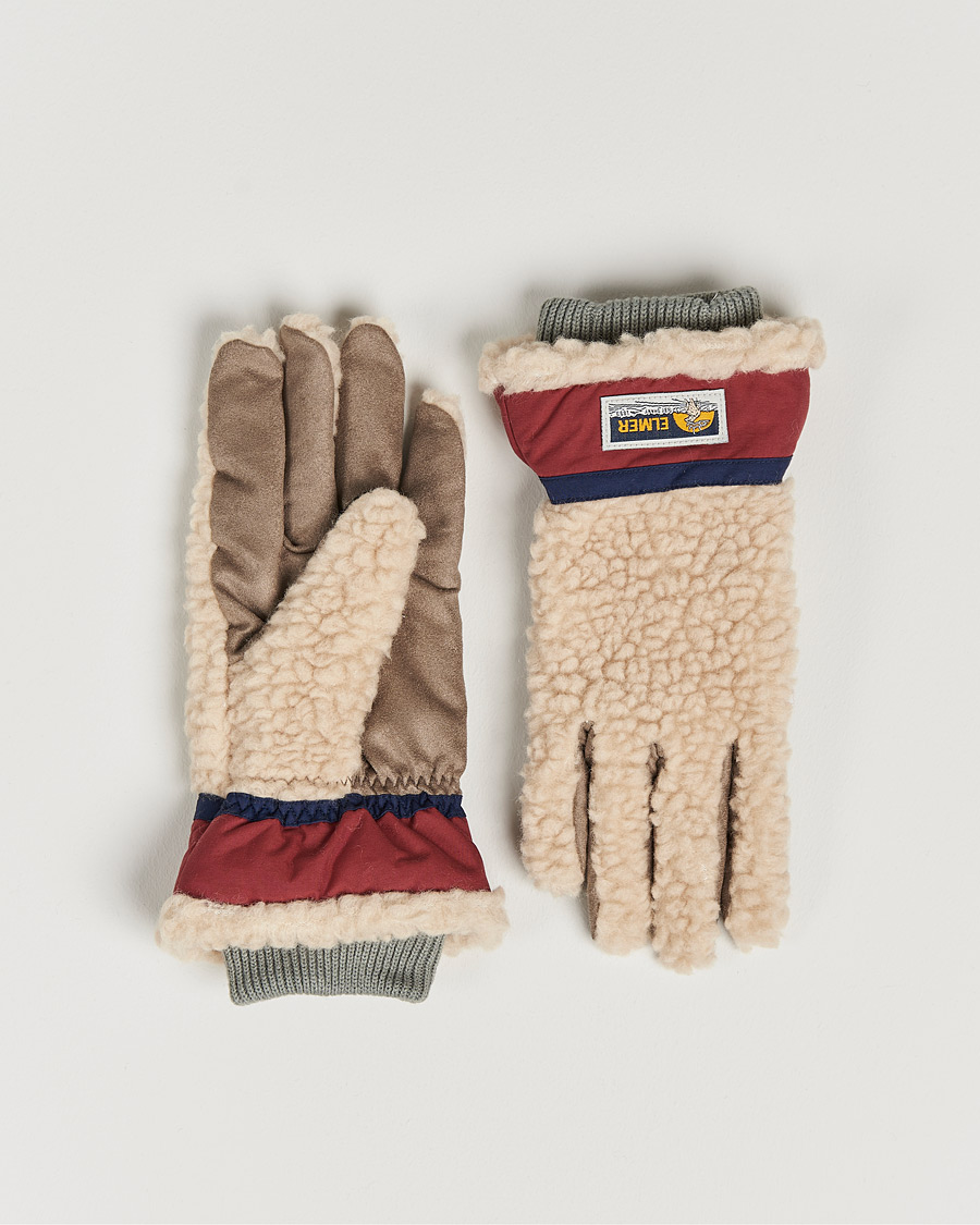 Heren | Elmer by Swany Sota Wool Teddy Gloves Beige/Wine | Elmer by Swany | Sota Wool Teddy Gloves Beige/Wine