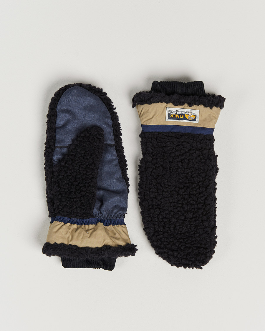 Heren | Elmer by Swany Miyo Wool Teddy Mittens Black | Elmer by Swany | Miyo Wool Teddy Mittens Black