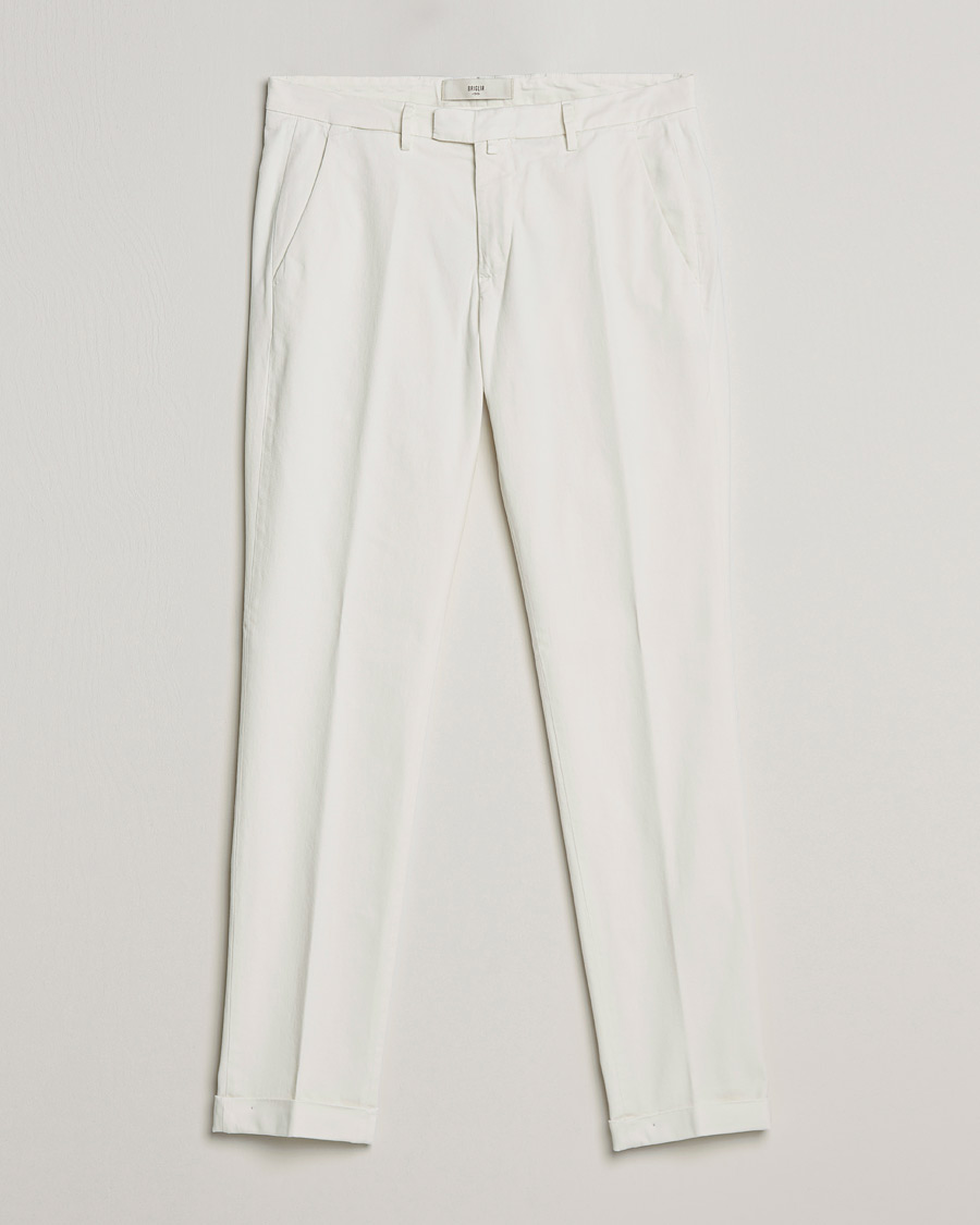 Heren | Broeken | Briglia 1949 | Slim Fit Cotton Stretch Chino Off White