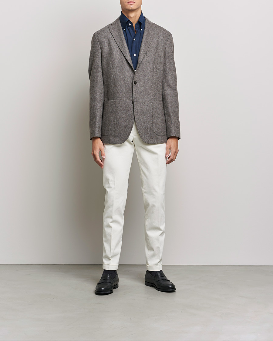 Heren | Broeken | Briglia 1949 | Slim Fit Cotton Stretch Chino Off White