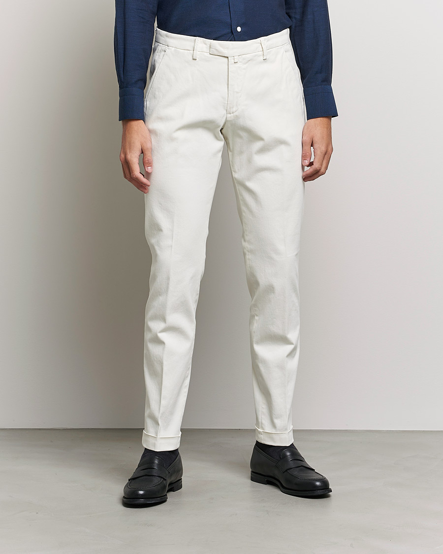 Heren | Broeken | Briglia 1949 | Slim Fit Cotton Stretch Chino Off White