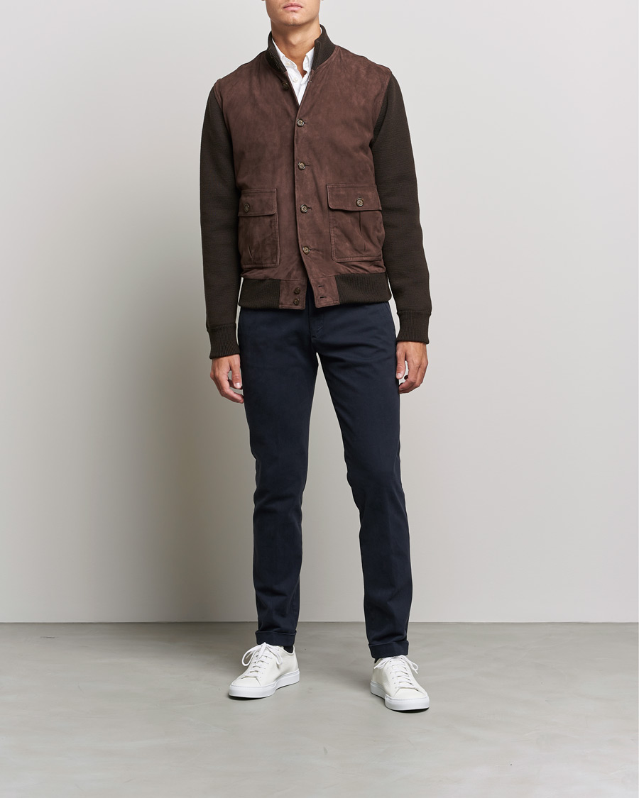 Heren | Broeken | Briglia 1949 | Slim Fit Cotton Stretch Chino Navy