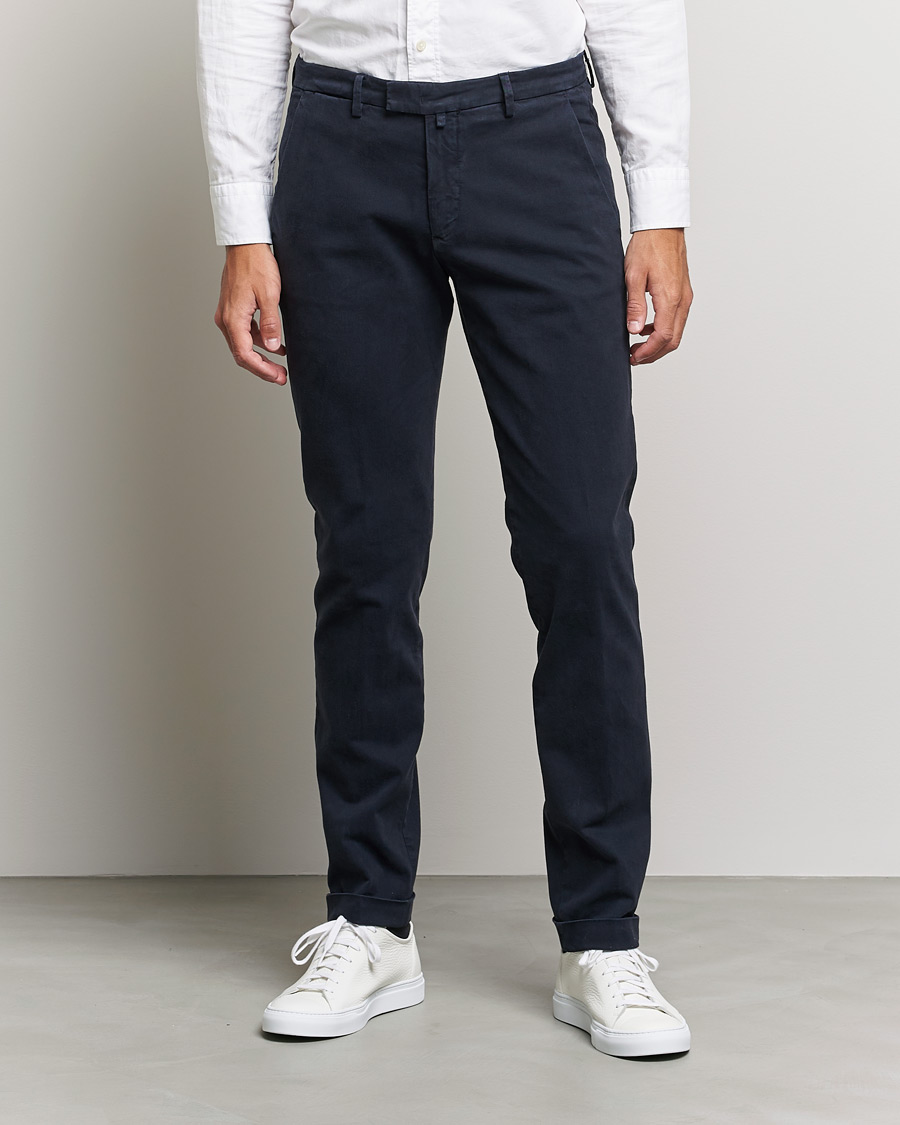 Heren | Broeken | Briglia 1949 | Slim Fit Cotton Stretch Chino Navy